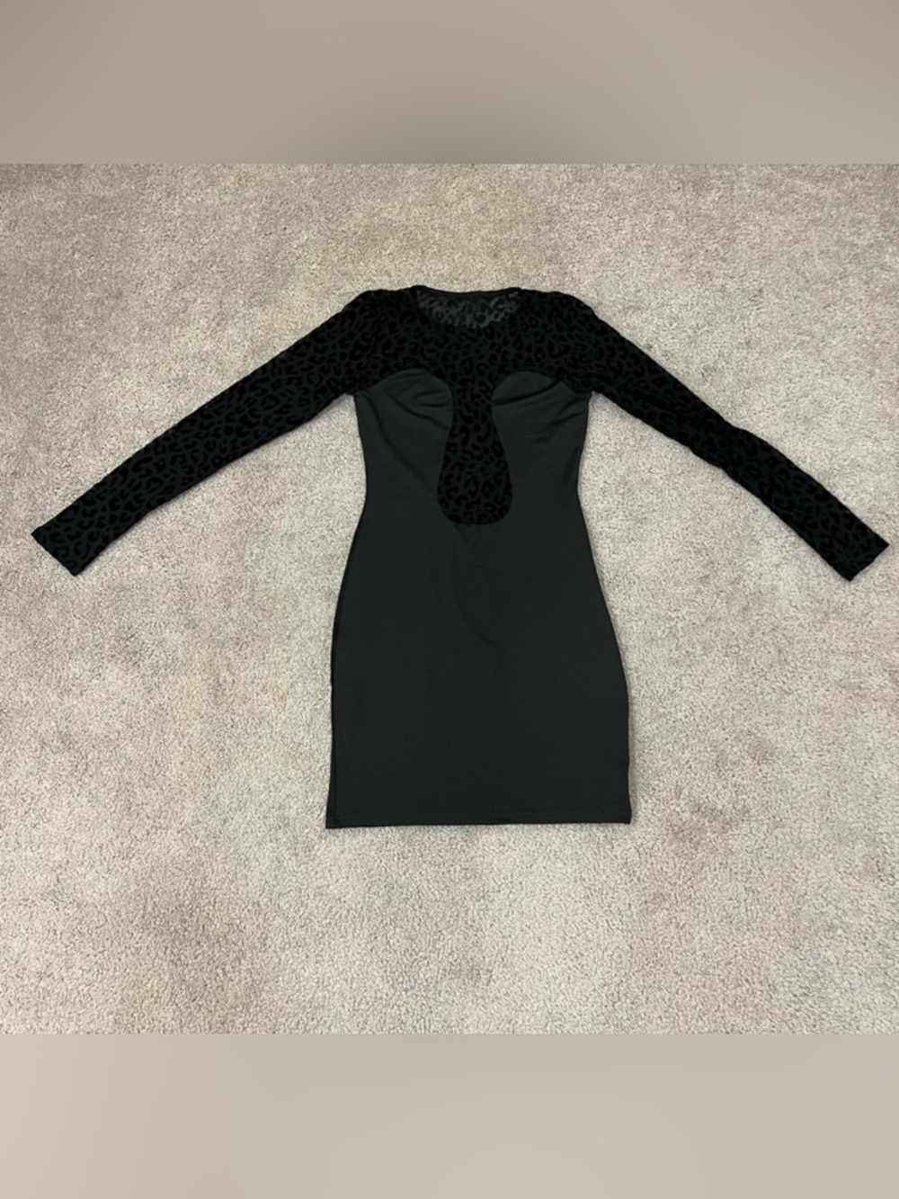SHEIN Leopard Print Long Sleeve Bodycon Dress
